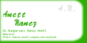 anett mancz business card